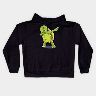 Funny dabbing turtle dab dance gift Kids Hoodie